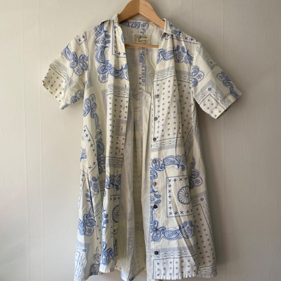 Current/Elliott Bandana T-Shirt Dress Mid/Mini Length Paisley Pattern - Picture 6 of 6